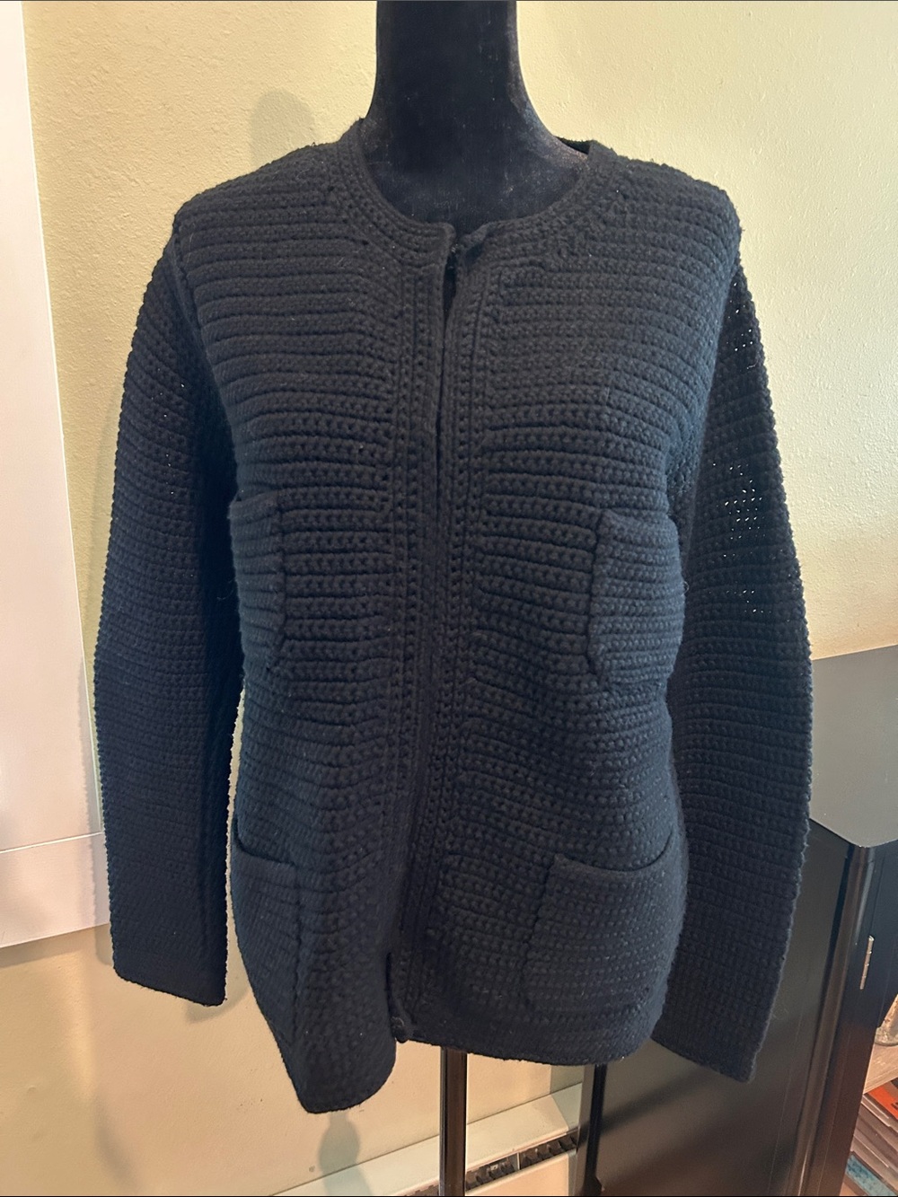 Boden Black Textured Cardigan